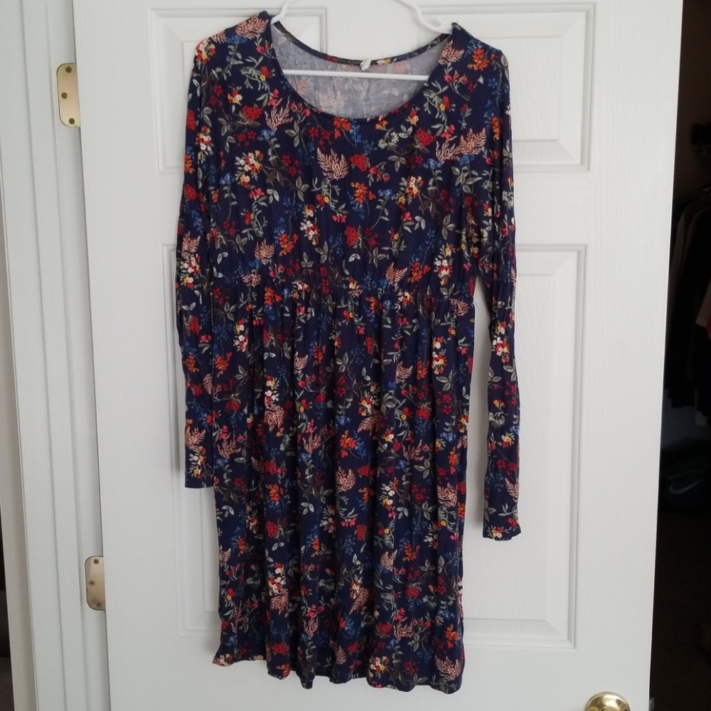 Pinkblush Navy Floral Babydoll Maternity Dress